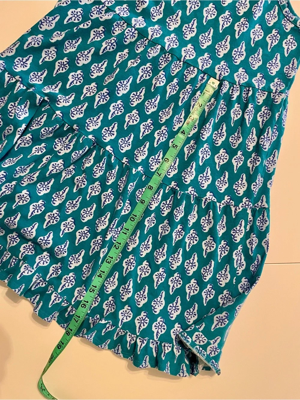 Crewcuts Teal Sleeveless Printed Flared Dress